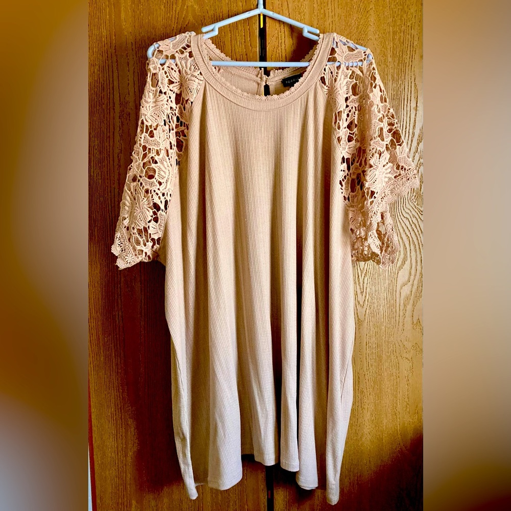 Torrid Cream Embellished Boxy Blouse